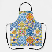 Tablier Carrelage méditerranéen, majolica, style sicilien (Recto)