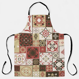 Tablier Carrelage MOTIF de style marsala-marron-beige maro