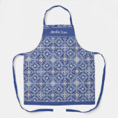 Tablier Carrelage peint en Méditerranée : Bleu / Naturel (Recto)