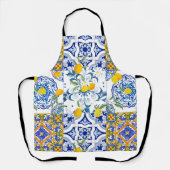 Tablier Carrelage sicilien, majolica, citron, Tout-sur l'i (Recto)