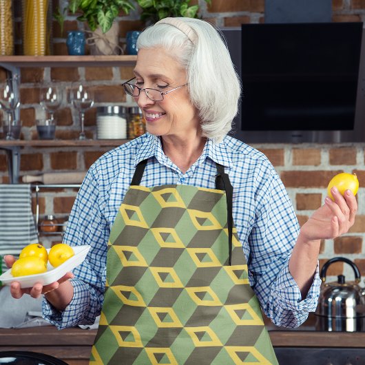 Tablier Carrés 3d verts