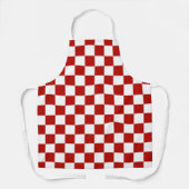 Tablier Carrés à damier rouge blanc géométrique rétro (Recto)