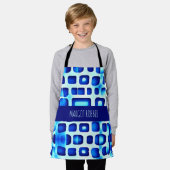 Tablier Carrés bleus et Rectangles Motif isométrique (Porté)