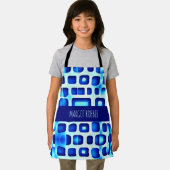 Tablier Carrés bleus et Rectangles Motif isométrique (Insitu)