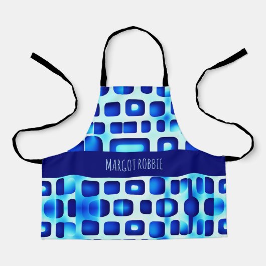 Tablier Carrés bleus et Rectangles Motif isométrique (Recto)