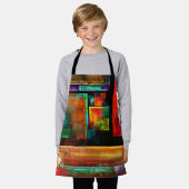 Tablier Carrés colorés Motif d'art Abstrait moderne #04 (Porté)
