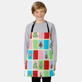 Tablier Carrés de Noël colorés (Porté)
