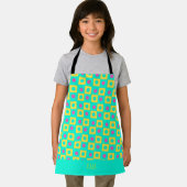 Tablier Carrés et cercles Yellow Pink Motif minimal (Insitu)