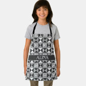 Tablier Carrés et triangles noir blanc minimaliste Motif (Insitu)