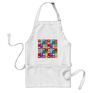 Tablier Carrés multicolores de coeur