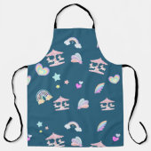 Tablier Carrousel arc-en-ciel magique Unicorn anniversaire (Recto)