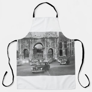 Tablier Cars and ancient monuments Rome Italyvintage, ital