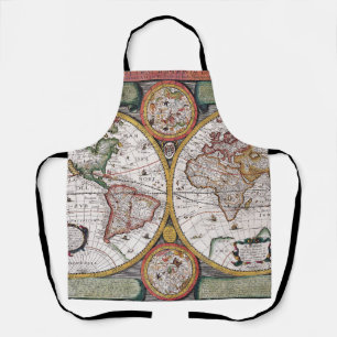 Tablier Carte céleste vintage du monde avec diagrammes du