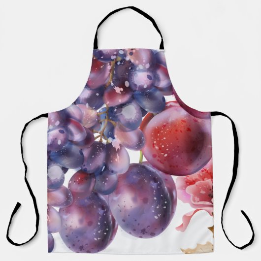 Tablier Carte d'aquarelle de raisins (Recto)