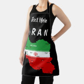 Tablier Carte de l'Iran avec drapeau et emblème (Insitu)