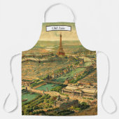 Tablier Carte de l'Oiseau de Paris antique (Recto)