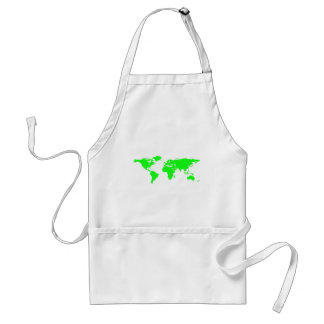Tablier Carte du monde blanc vert