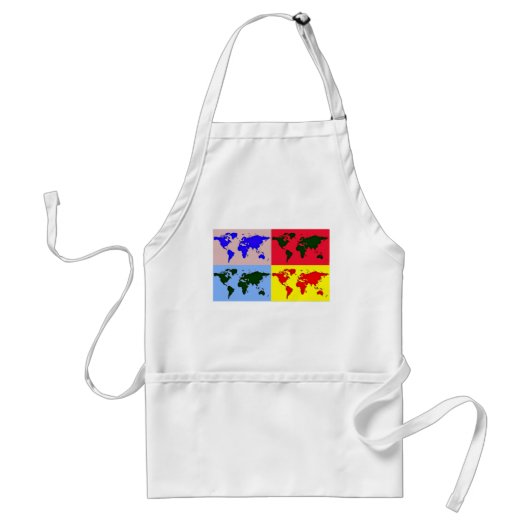 Tablier carte du monde de style pop (Devant)