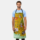 Tablier Carte illustrée de la Louisiane : faits saillants (Porté)