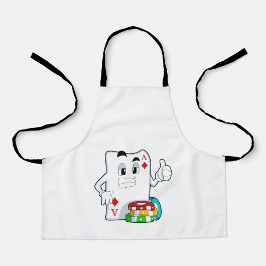 Tablier Carte Poker avec jetons Poker (Recto)