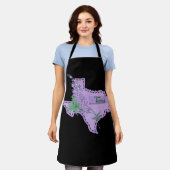 Tablier Carte Texas Etat de l'Amérique Bluebonnet Violet F (Porté)