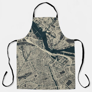 Tablier Carte vintage Amsterdam : Rétro minimaliste