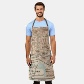 Tablier Carte vintage de Barcelone (Porté)
