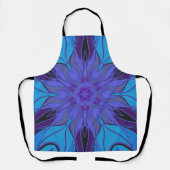 Tablier Carton Mandala Flower bleu et violet (Recto)