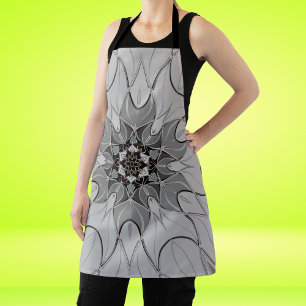 Tablier Carton Mandala Flower Grey