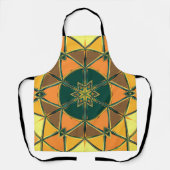 Tablier Carton Mandala jaune orange et vert (Recto)