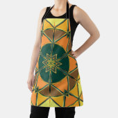 Tablier Carton Mandala jaune orange et vert (Insitu)