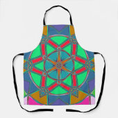 Tablier Carton Mandala Vert Rouge et Bleu (Recto)