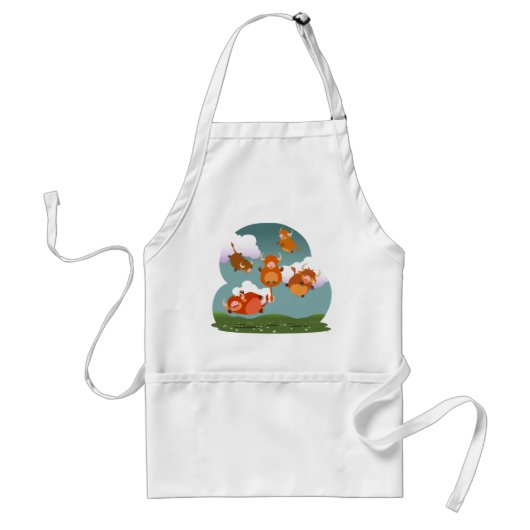 Tablier Carton mignon Flottant Vaches Highland Apron (Devant)