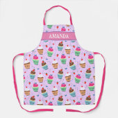 Tablier Cartoon cupcake motif dessert sucré nom de la boul (Recto)