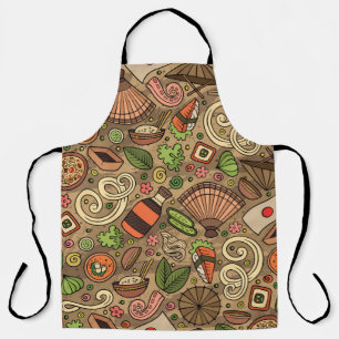 Tablier Cartoon joli main dessiné Japon nourriture sans so