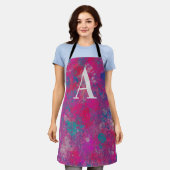 Tablier Cascade de couleurs rouge, rose et blues (Porté)