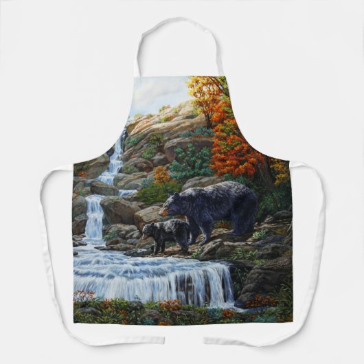 Tablier Cascade Mère et Cube Ours Noir (Recto)