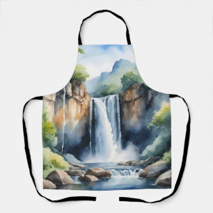 Tablier Cascade peinte à l'aquarelle