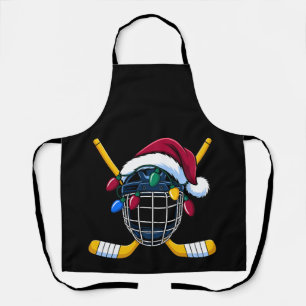 Tablier Casque de hockey de Noël Chapeau de Père Noël Bâto