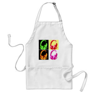 Tablier Casque de quatre couleurs Pop Art Tête Téléphone