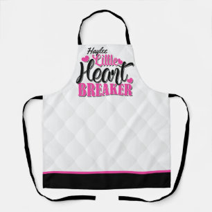 Tablier Casse-cœur rose personnalisé NOM