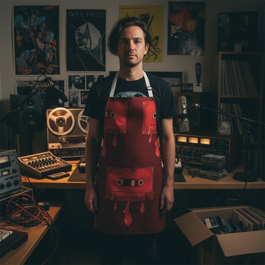 Tablier Cassette audio saignante