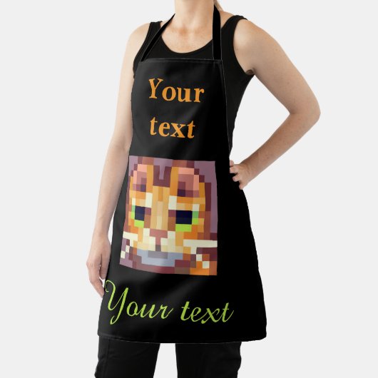 Tablier Cat, chatons, pois. Pixel Art (Insitu)