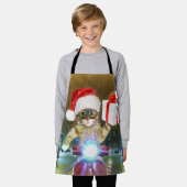 Tablier Cat in the Santa Claus hat delivers Christmas gift (Porté)