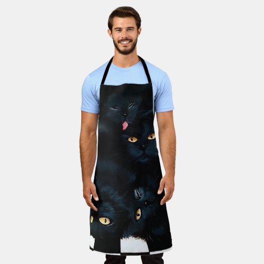 Tablier Cat noir (Porté)