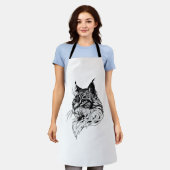 Tablier Cat Portrait hand-drawn (Porté)