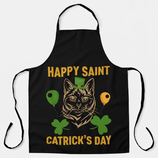Tablier Cat St. Patrick's Day pour l'Amoureux des chats (Recto)
