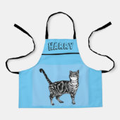 Tablier Cat Tabby Motif Pastel Chats Enfants Garçons Viole (Recto)