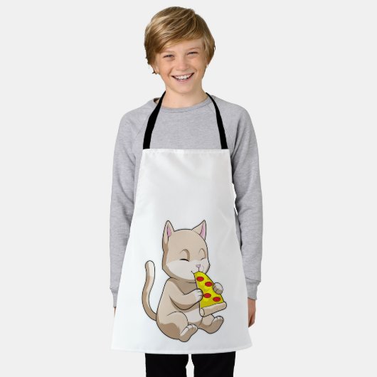 Tablier Cat with Pizza (Porté)