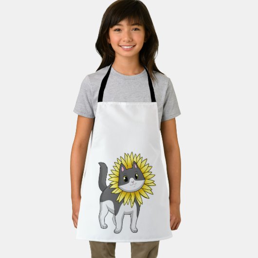 Tablier Cat with sunflower (Insitu)